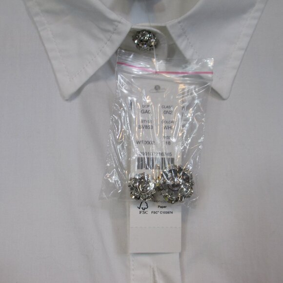 NWT J. Crew Garcon Shirt Womens 18 White Organic Cotton Button Up Long Sleeves - Picture 8 of 13